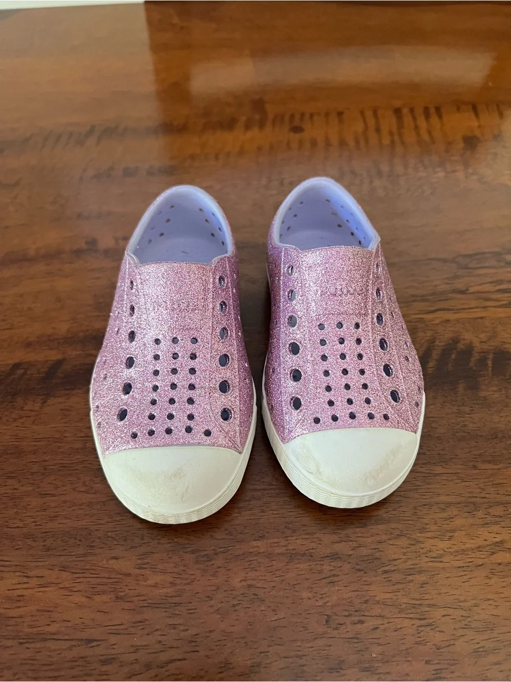 Native Shoes Kids Purple Glitter Slip-On Jefferson
